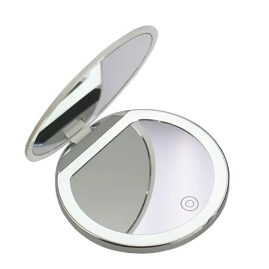 Featured image for “LED-Taschenspiegel / 3 Helligkeitsstufen”